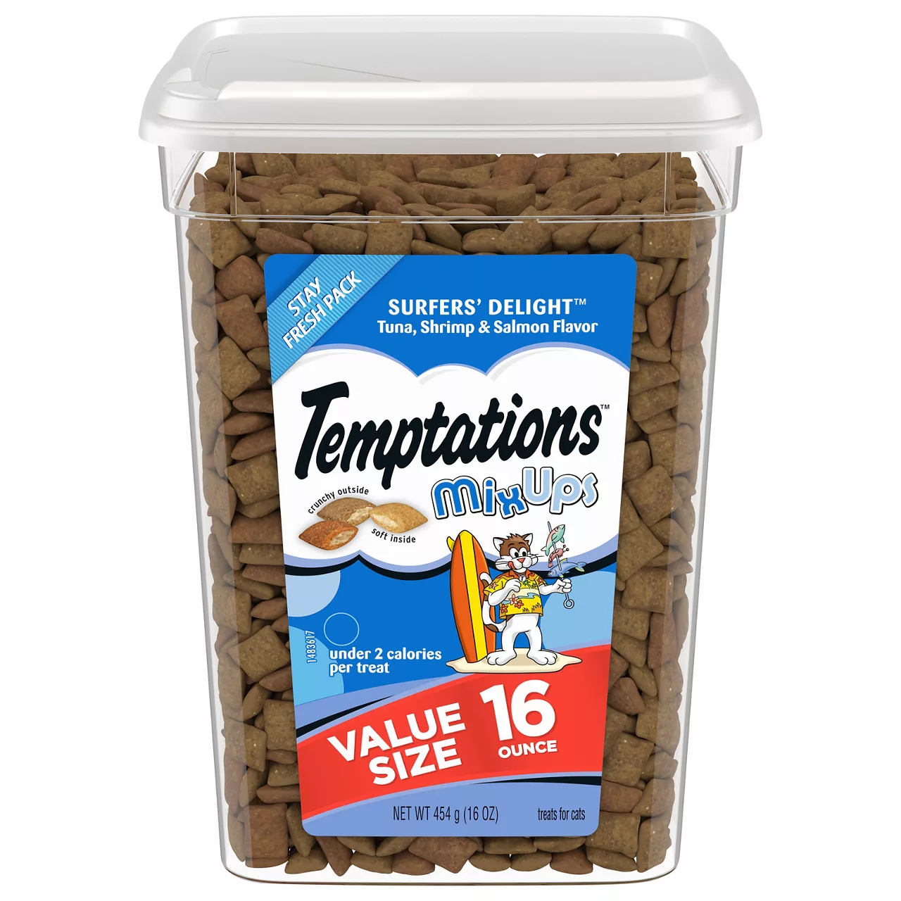 Temptations Mix Ups Surfers Delight Crunchy with Tuna, Shrimp and Salmon Flavor Cat Treats