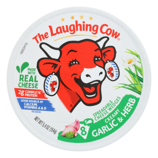 The Laughing Cow Creamy Garlic & Herb Spreadable Cheese Wedges