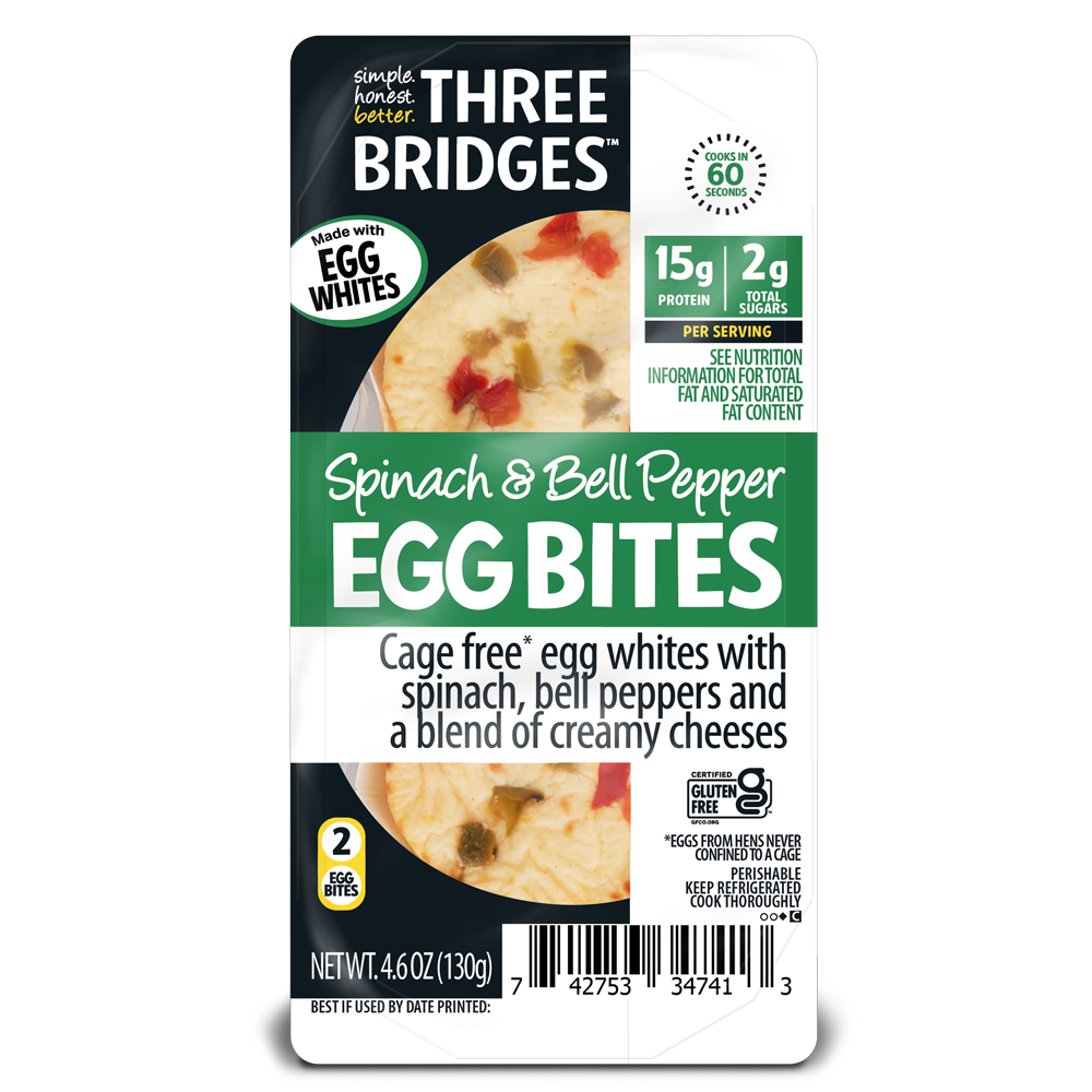 Three Bridges Spinach & Bell Pepper Egg White Egg Bites