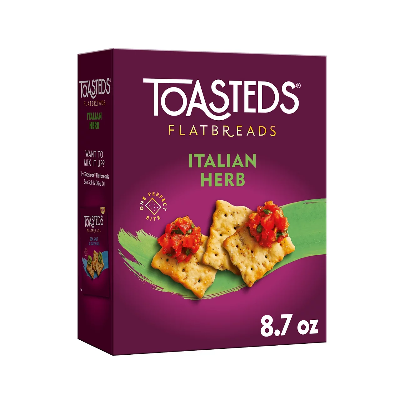 Toasteds Flatbreads Crackers, Party Snacks, Lunch Snacks, Italian Herb