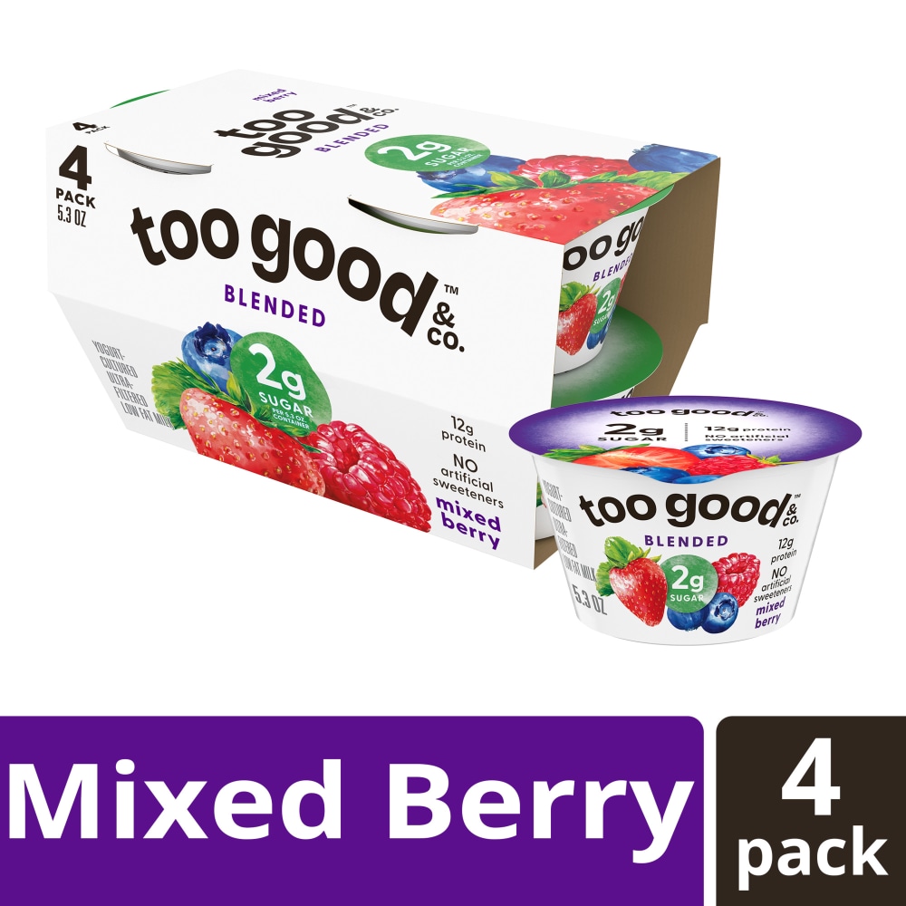 Too Good & Co. Mixed Berry Low Fat Lower Sugar Gluten Free Greek Yogurt