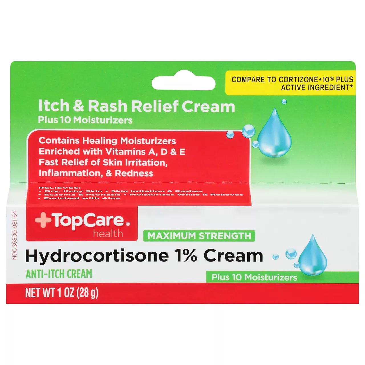 TopCare Health Hydrocortisone 1% Cream, Maximum Strength