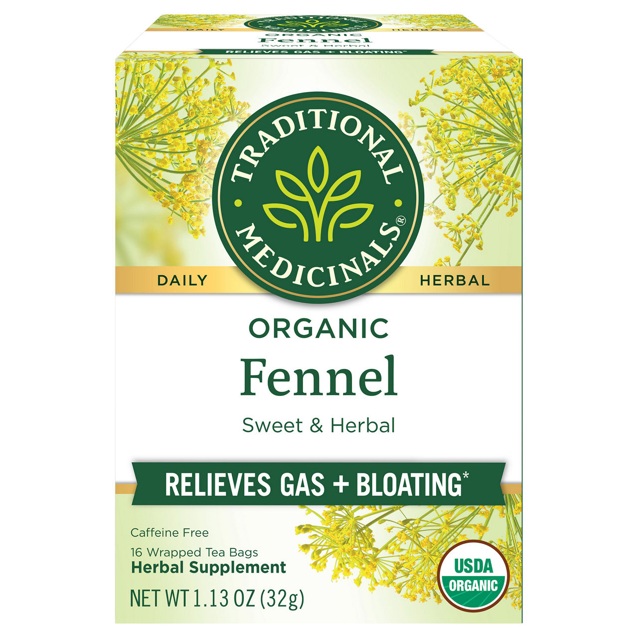 Traditional Medicinals Herbal Supplement, Organic, Fennel, Tea Bags