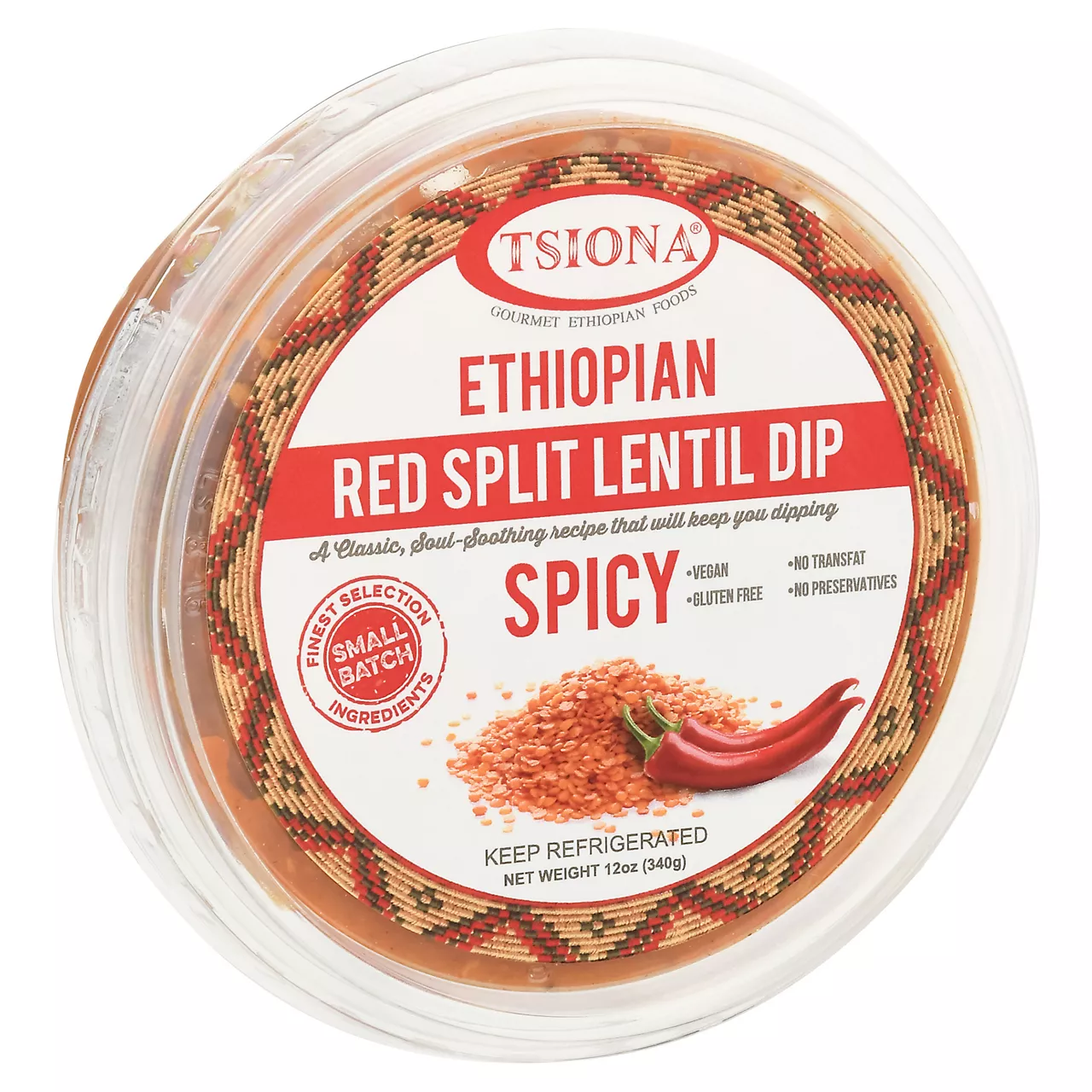 Tsiona Red Split Lentil Dip, Ethiopian, Spicy