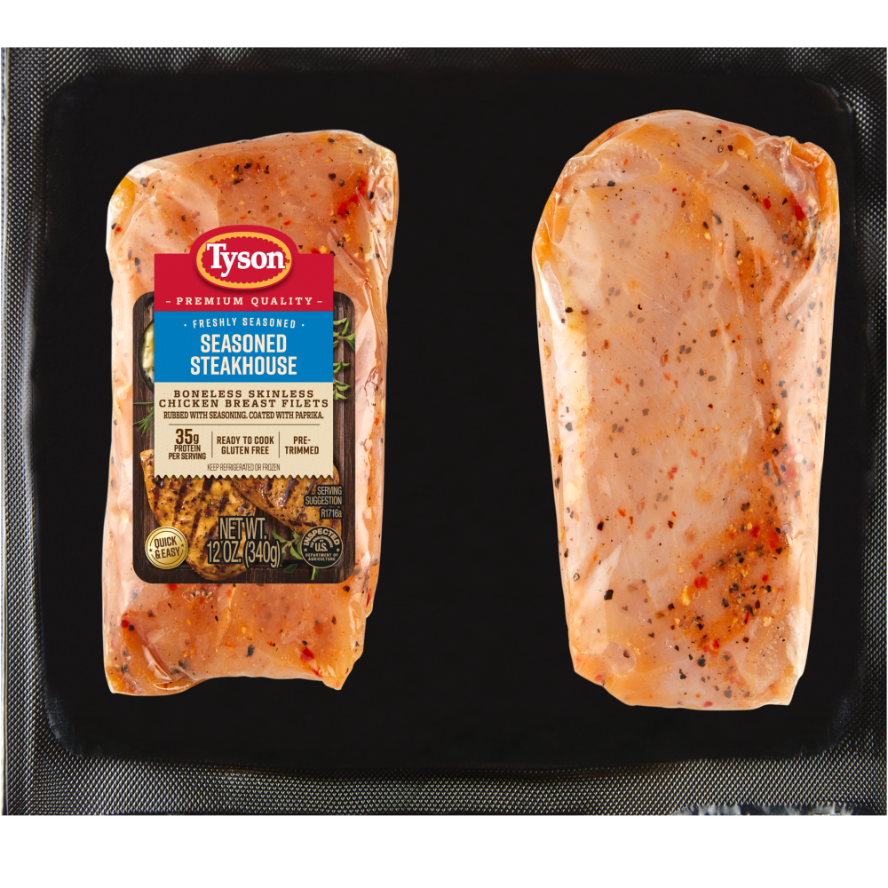 Tyson® Chicken Breast Filets Seasoned Steakhouse Freshly Marinated Boneless Skinless Ready to Cook