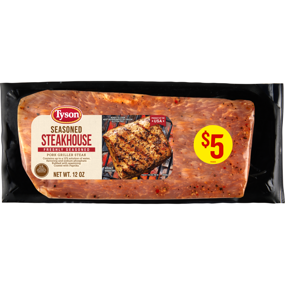 Tyson® Pork Griller Steak Seasoned Steakhouse Freshly Marinated Boneless Ready to Cook