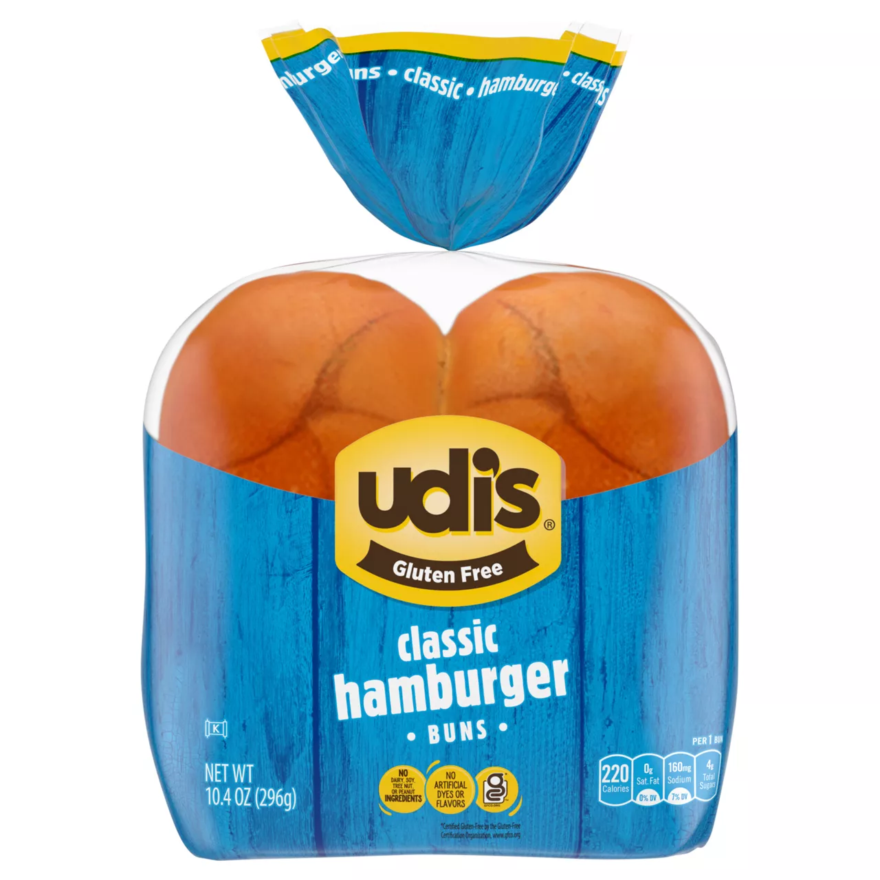 Udi's Gluten Free Classic Hamburger Buns, Frozen