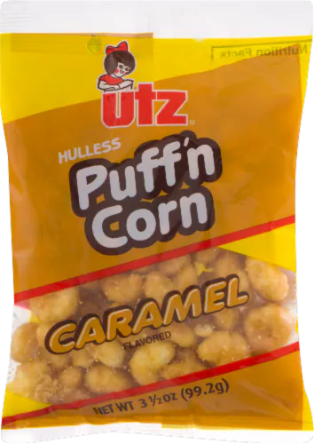 Caramel Flavored Hulless Puff'N Corn