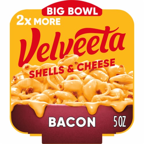 Velveeta Shells and Cheese Macaroni and Cheese Cups with Bacon Easy Microwavable Big Bowl Dinner