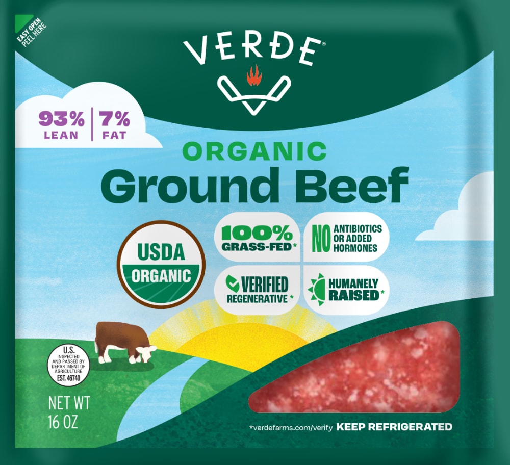 Verde Farms Organic 100% Grass-Fed Ground Beef 93/7
