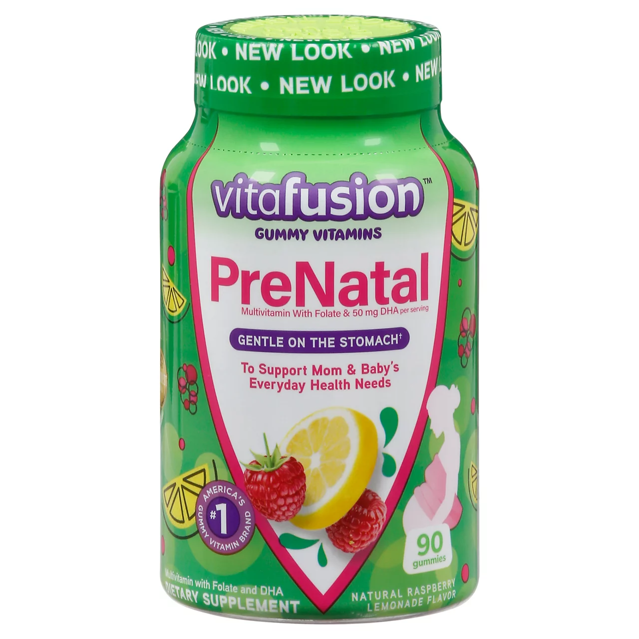 vitafusion PreNatal Gummy Vitamins, Raspberry Lemonade Flavored, Pregnancy Vitamins for Women, 90 Count