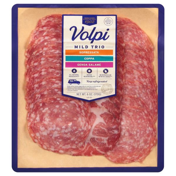 Volpi Trio Sliced Coppa, Genoa, & Sopressata