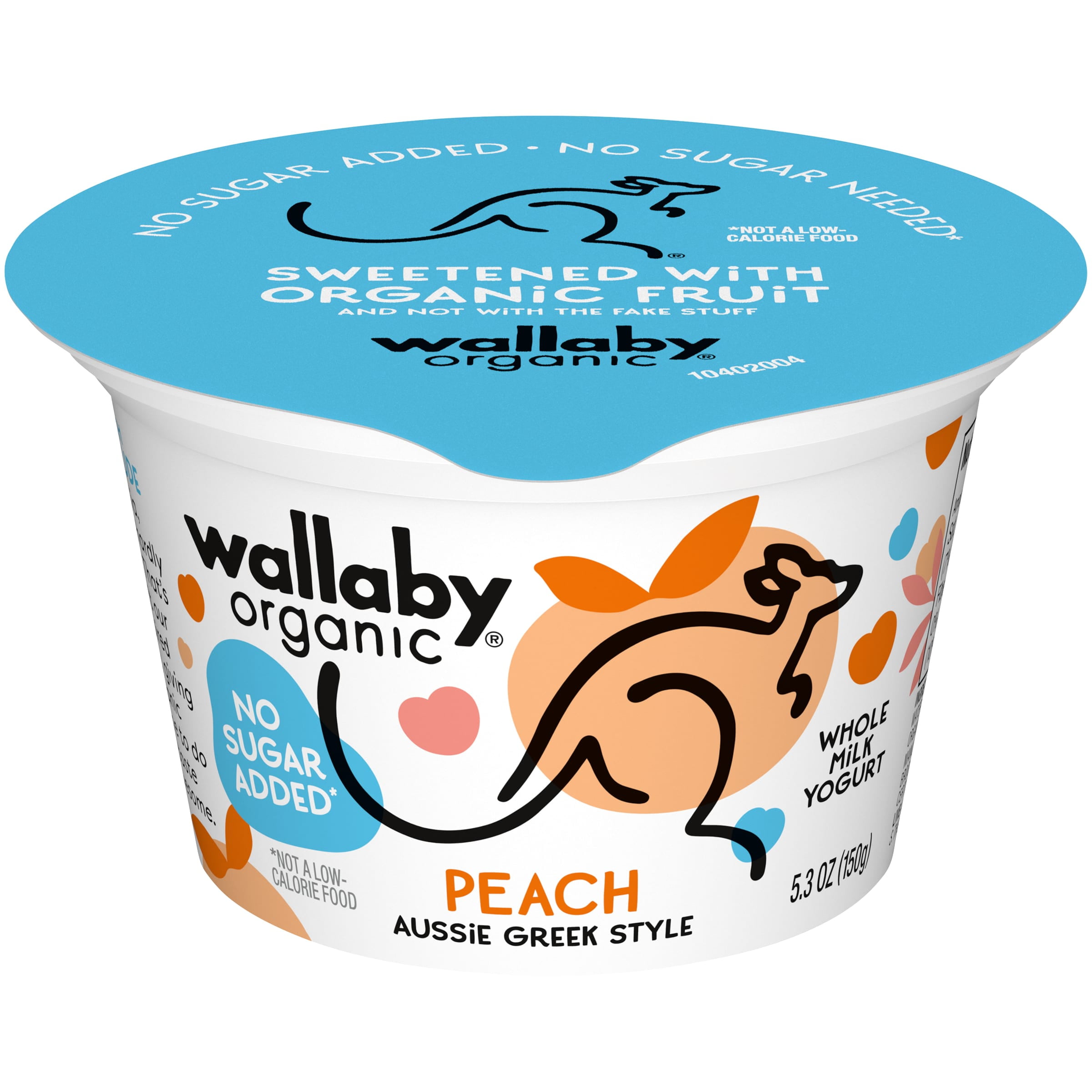 Peach Hibiscus Flavored Organic No Sugar Added Aussie Greek Whole Milk Yogurt