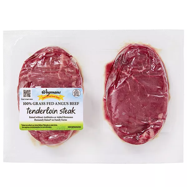 Wegmans 100% Grass Fed Angus Beef Tenderloin Steak