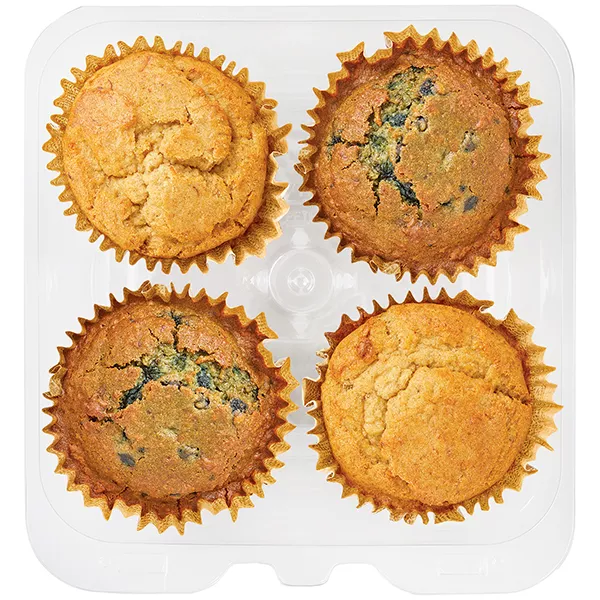 Wegmans Assorted Oat Muffins, 4 Pack