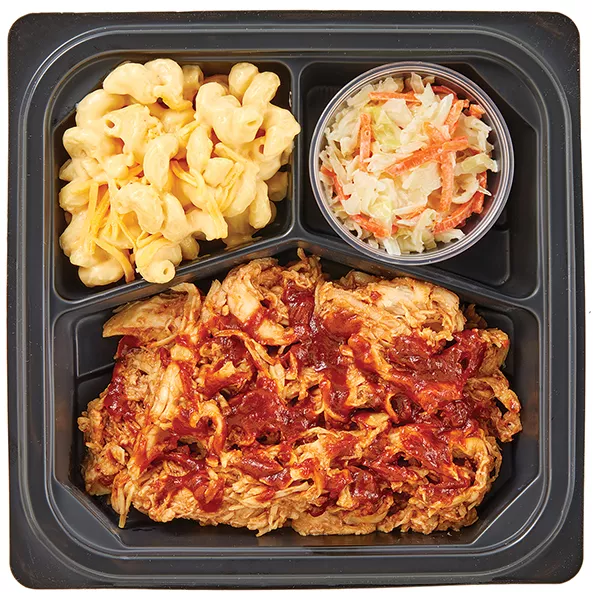 Wegmans BBQ Pulled Chicken, Cole Slaw and Macaroni & Cheese Meal