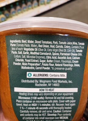 Wegmans bolognese sauce