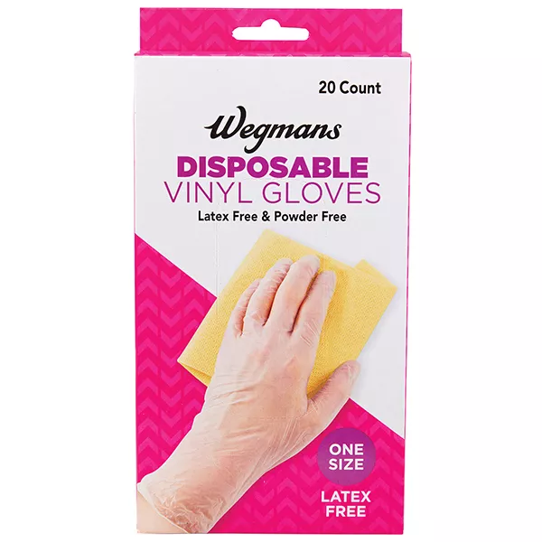 Wegmans Disposable Gloves, 20 ct, One Size, Vinyl