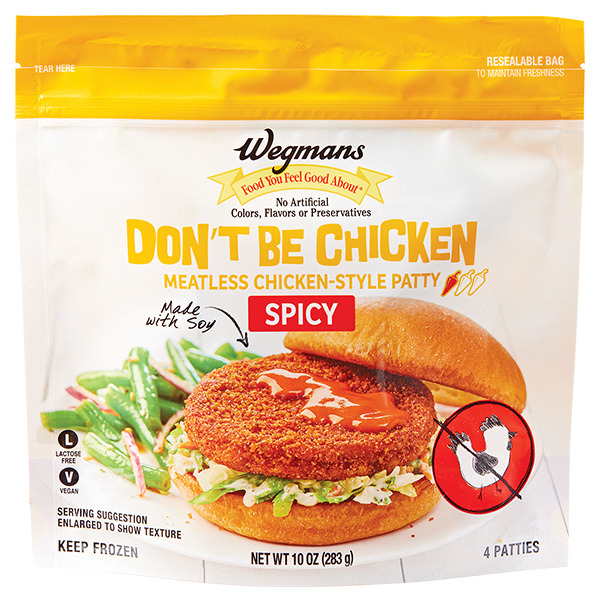 Wegmans Don't Be Chicken Meatless Spicy Chicken-Style Patty, 4 Count