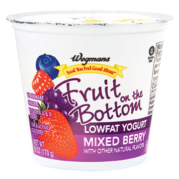 Wegmans Yogurt Lowfat, Fruit On The Bottom, Mixed Berry