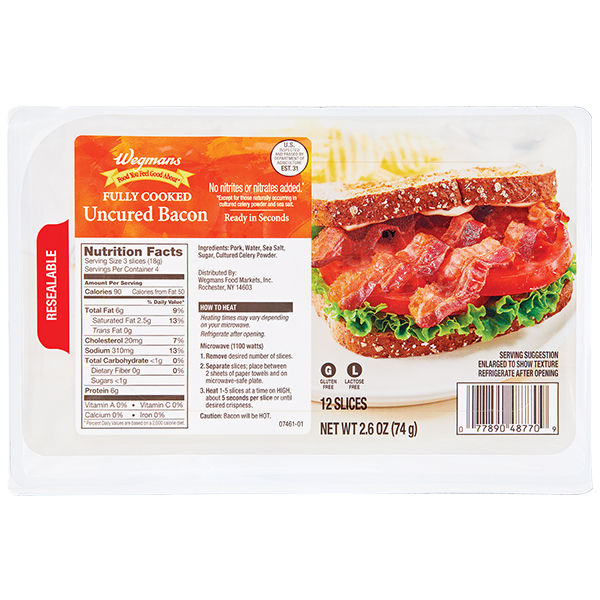Wegmans Fully Cooked Uncured Bacon