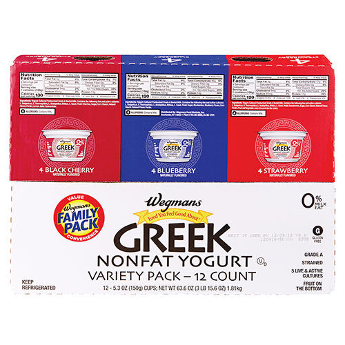 Wegmans Greek Nonfat Yogurt Variety, FAMILY PACK