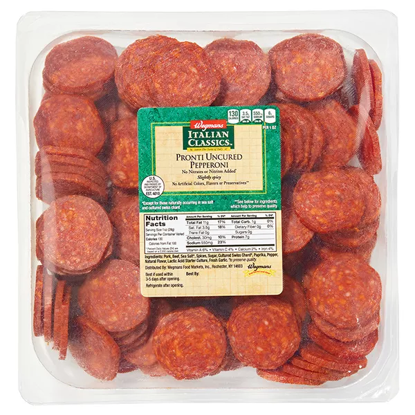Wegmans Italian Classics Uncured Pepperoni Thick Cut