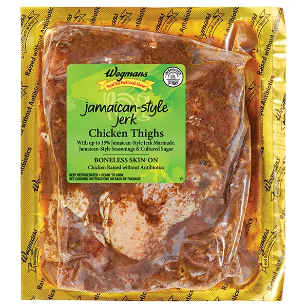 Wegmans Jerk Skin-On Boneless Chicken Thighs