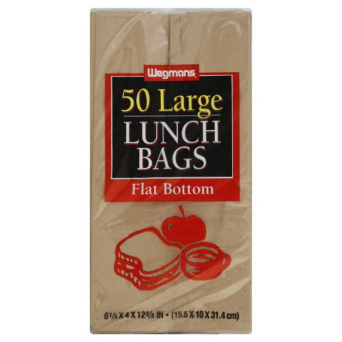 Wegmans Large Lunch Bags, Flat Bottom