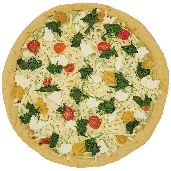 Wegmans Large Pesto, Tomato & Spinach Pizza Packaged