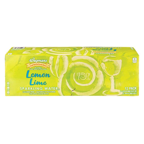 Wegmans Sparkling Water Lemon Lime Sparkling Water 12 Pack Cans