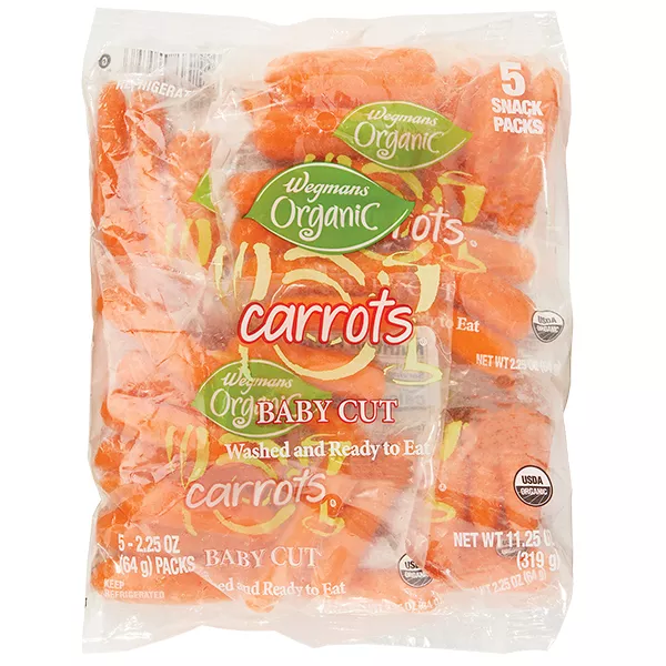 Wegmans Organic Baby Cut Carrots, 5 Snack Packs
