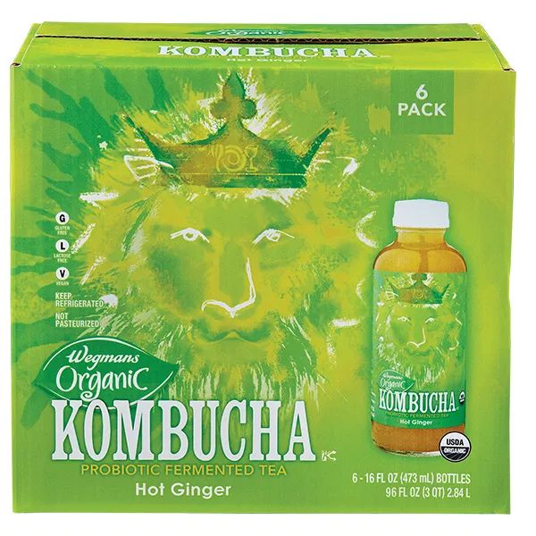 Wegmans Organic Hot Ginger Kombucha, 6 Pack