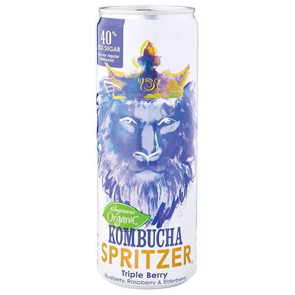 Triple Berry, Blueberry, Raspberry & Elderberry Flavored Kombucha Spritzer Sparkling Beverage, Triple Berry