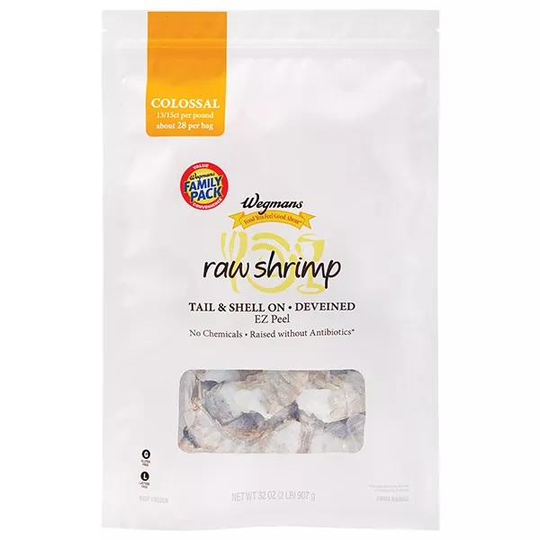 Wegmans Raw EZ Peel Colossal Shrimp, 13/15, FAMILY PACK