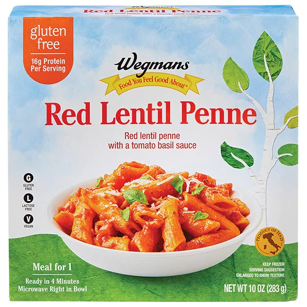 Wegmans Red Lentil Penne with Tomato Basil Sauce Pasta Bowl