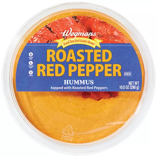 Wegmans Roasted Red Pepper Hummus Topped with Roasted Red Peppers