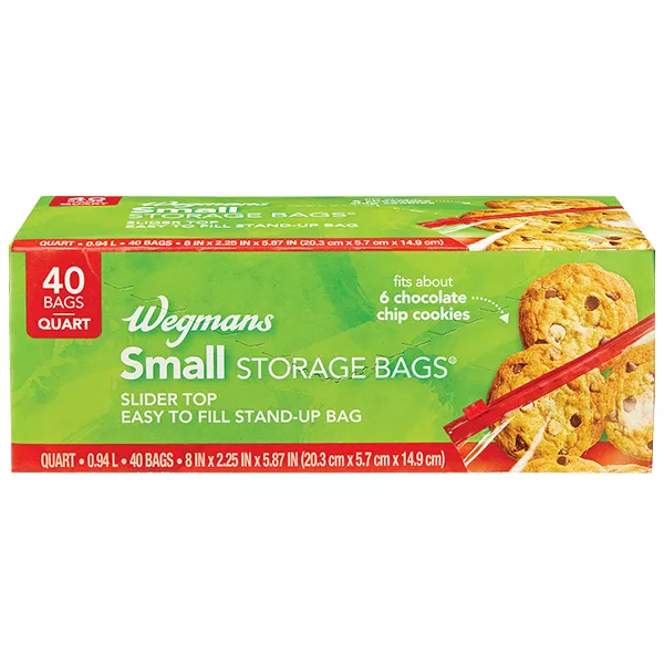 Wegmans Small Slider Top Storage Bags, Quart Size