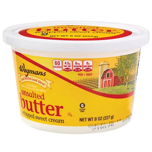 Wegmans Whipped Unsalted Sweet Cream Butter Tub
