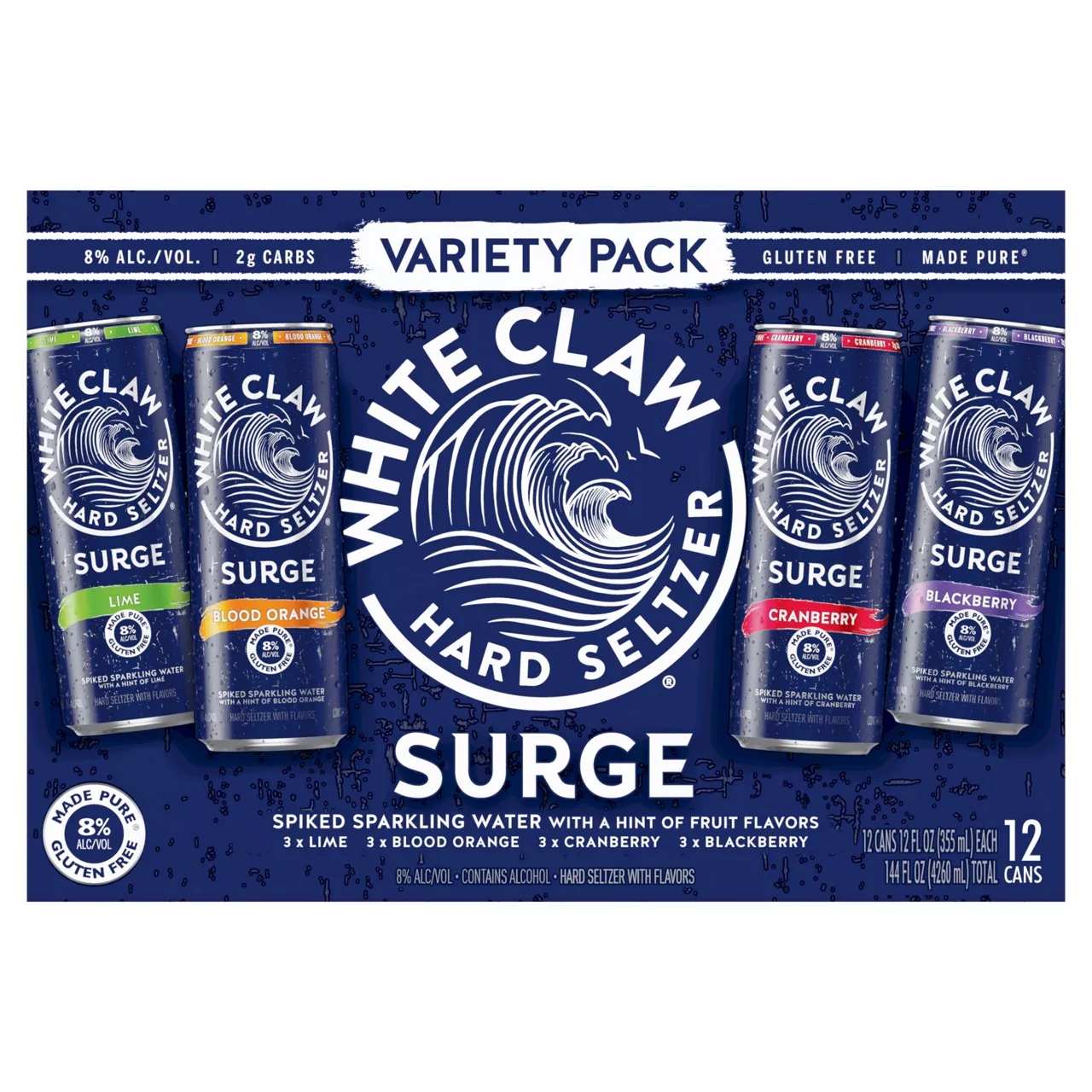 White Claw SURGE Hard Seltzer Variety Pack - 12pk