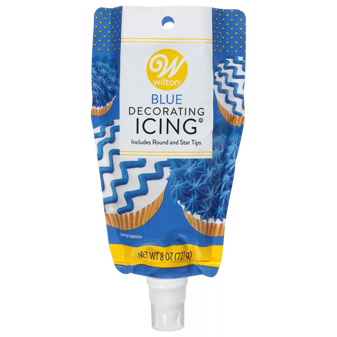 Wilton Ready-to-Use Blue Vanilla-Flavored Icing Pouch with Tips