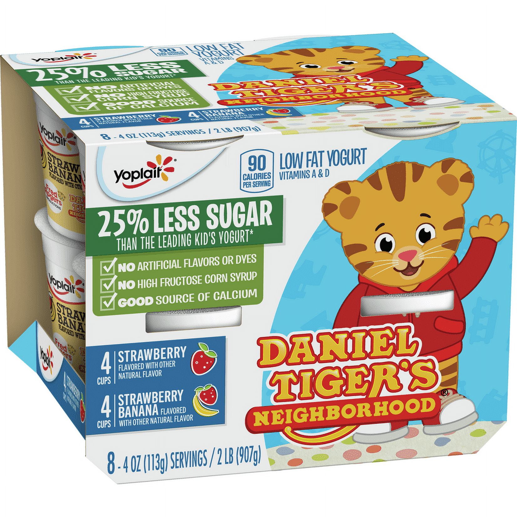 Strawberry, Strawberry Banana Flavored Low Fat Yogurt, Strawberry, Strawberry Banana