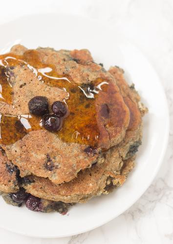 Blueberry Banana Oat Pancakes for One