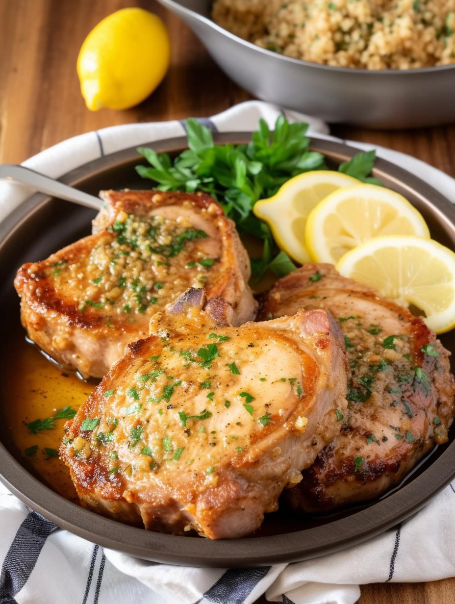 Caramelized Garlic Butter Pork Chops