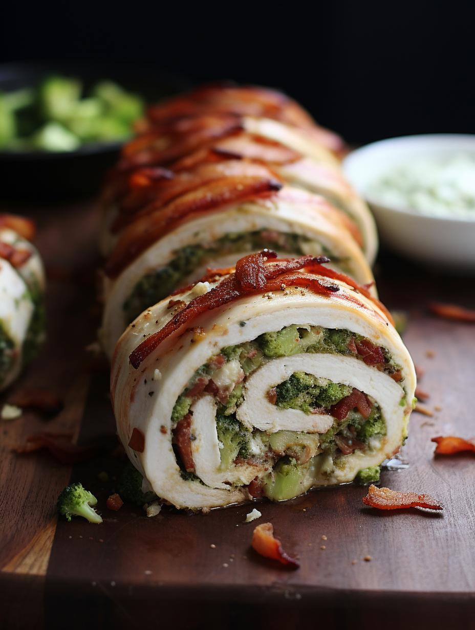 Cheesy Broccoli-Stuffed Chicken Breast with Crispy Bacon