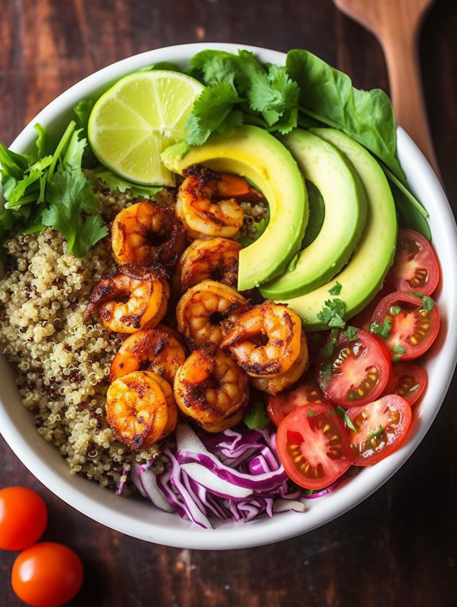 Citrus Shrimp and Avocado Quinoa Bowls