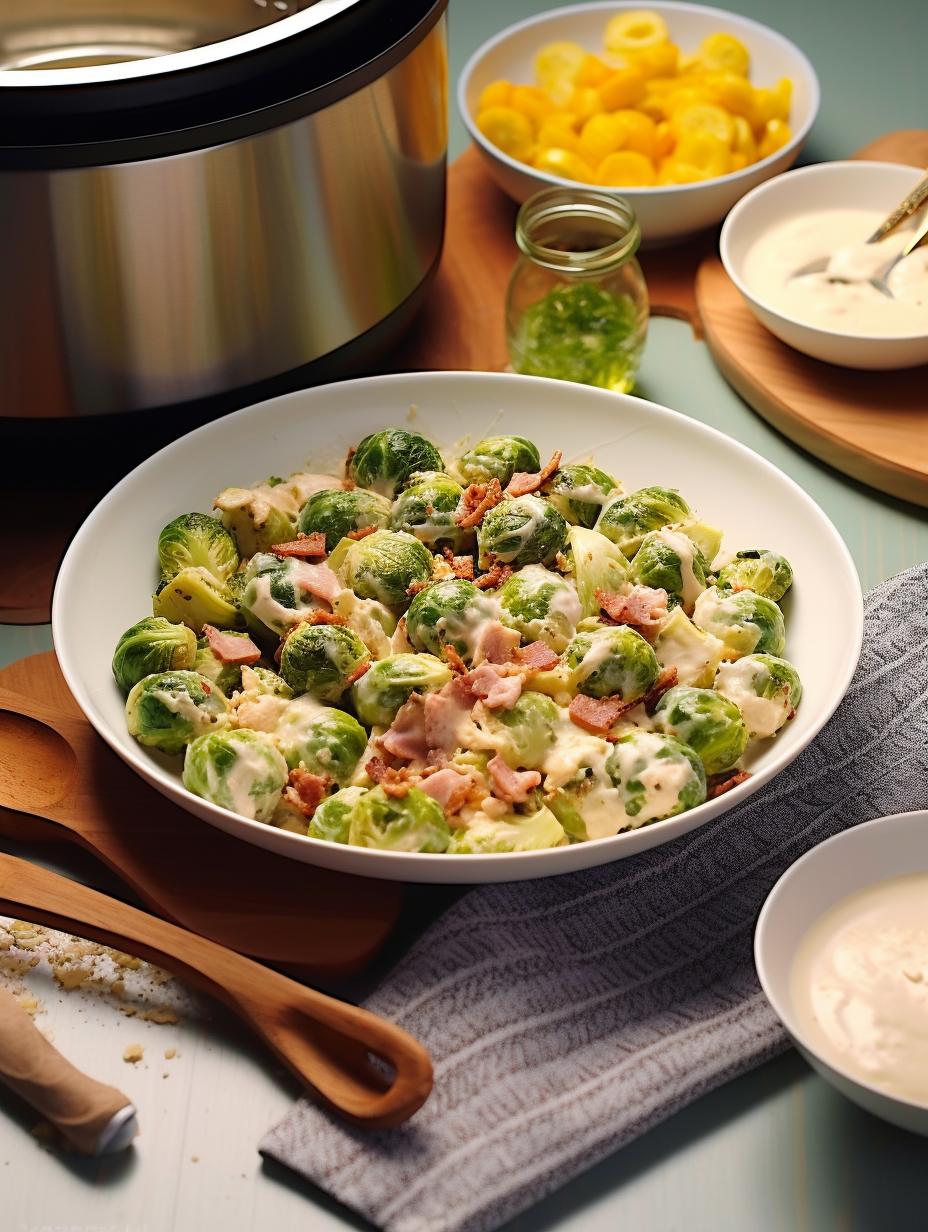 Creamy Brussels Sprouts with Crispy Bacon Delight
