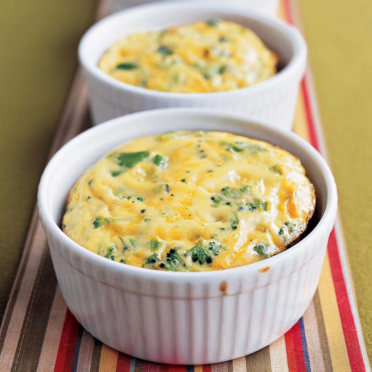 Crustless Broccoli-Cheddar Quiches