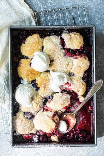 Easy Summer Berry Cherry Cobbler