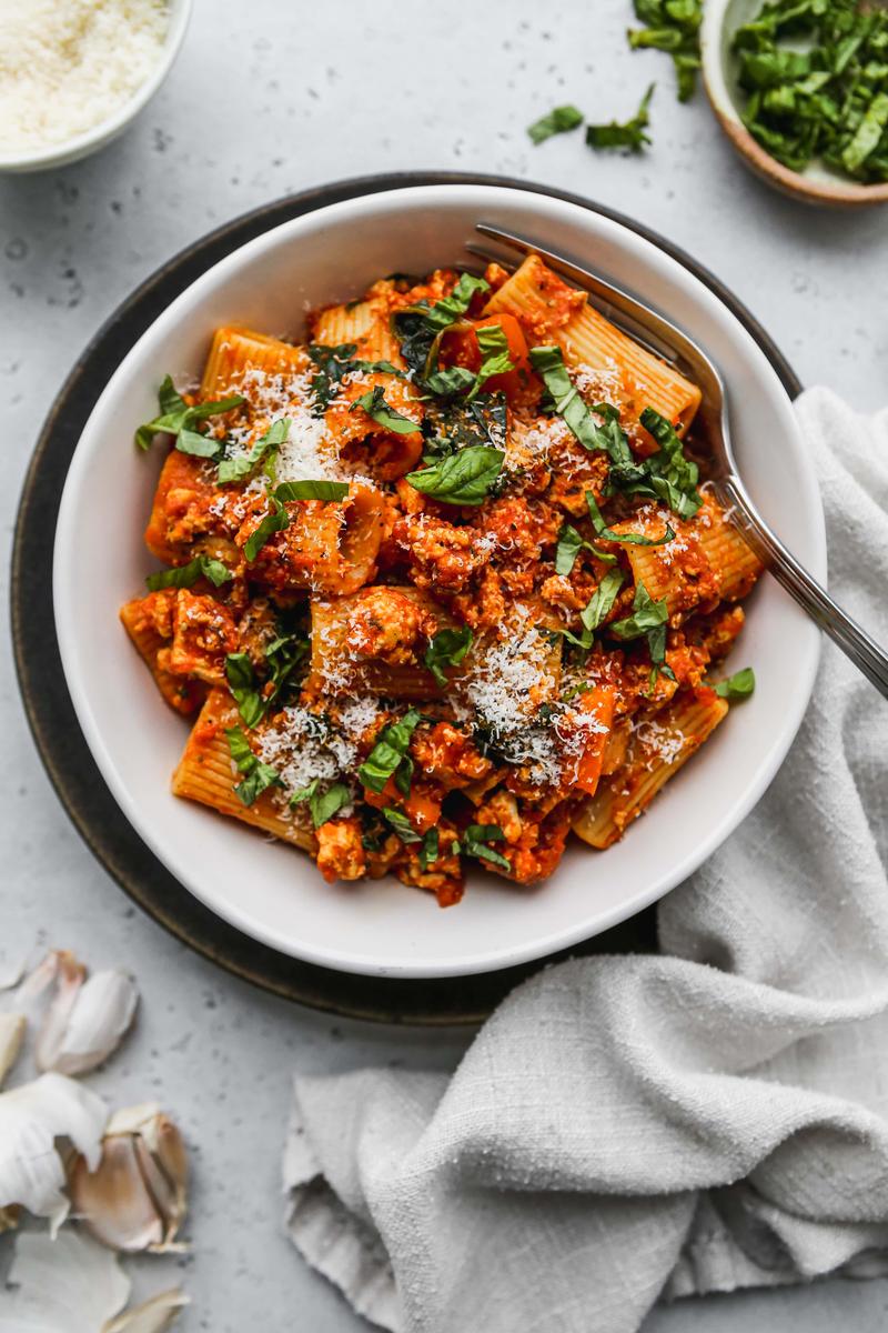 Easy Tofu Tomato Pasta With Vegetables